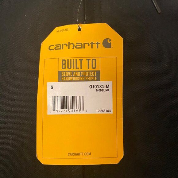 Carhartt Duck Thermal-Lined Active Jacket Loose Fit Hooded Black Canvas 0J0131 S - Picture 4 of 12